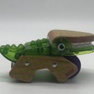 Fisher Price Wooden Rolling Chomping Gator Toddler Toy 5” Length