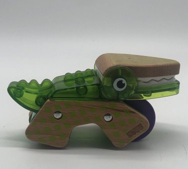 Fisher Price Wooden Rolling Chomping Gator Toddler Toy 5&acirc;�� Length