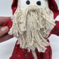 Vintage Christmas Santa Claus Cloth Doll Yarn Beard Handmade 8â 1990s