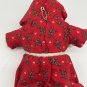 Vintage Christmas Santa Claus Cloth Doll Yarn Beard Handmade 8â 1990s