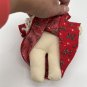 Vintage Christmas Santa Claus Cloth Doll Yarn Beard Handmade 8â 1990s