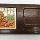 Vintage Wood charcuterie cheese board kitchy retro ceramic tile 12” x 6”