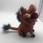 Disney Lion King PUMBAA eating Apple in mouth 8" Stuffed Plush Warthog CLEAN