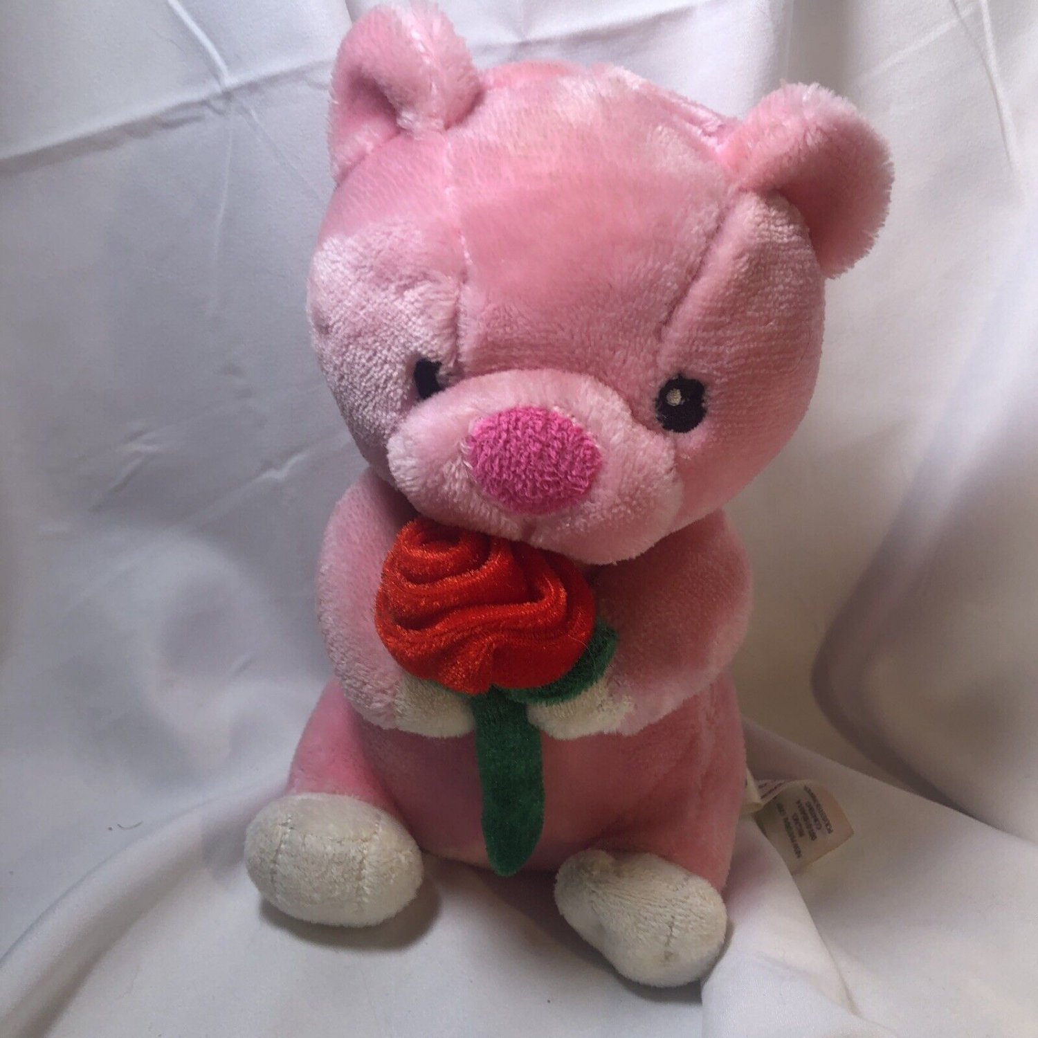 Animal Adventure Plush Teddy Bear Pink White Stuffed Animal 2016 Rose