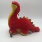 Vintage Superior Toy & Novelty red Yellow Dinosaur Dino Plush 80s 10" CLEAN