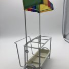 Vintage Camping Picnic Party Table Basket Silverware Cutlery Cart  Holder 1980s