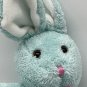 Commonwealth Blue Aqua Bunny 10" Plush Pink Ribbon White Ears Feet 2005 CLEAN