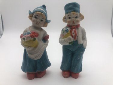Pair Of Antique Bisque Danish Figures Made In Japan 5&acirc;�� Boy and Girl