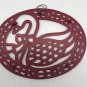 Goose Pot Holder Trivet Red Cast Iron Metal Stove Top Decor Footers & Hanger
