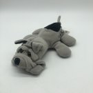 VINTAGE CUDDLE WIT HAPPY PUPPY 8" PLUSH GRAY W/SPOT PLUSH SHAR PEI CLEAN