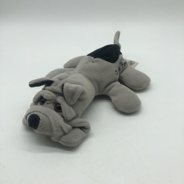 VINTAGE CUDDLE WIT HAPPY PUPPY 8" PLUSH GRAY W/SPOT PLUSH SHAR PEI CLEAN