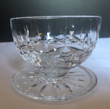 Crystal Clear Depression Glass Round Shaped Pedestal Candy Trinket Dish Signed