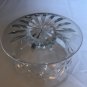 Crystal Clear Depression Glass Round Shaped Pedestal Candy Trinket Dish Signed