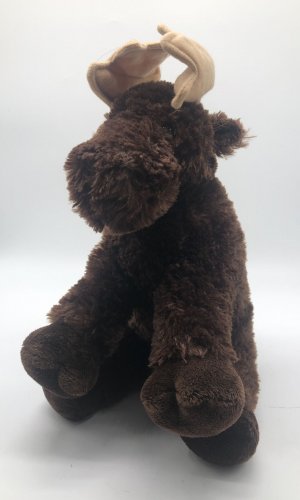 Aurora Destination Nation Solid Dark Brown Moose 12" Plush Stuffed Animal CLEAN