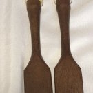 Vintage Blue Willow Transferware & Wooden Salad Serving Forks Set Of 2