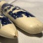 Vintage Blue Willow Transferware & Wooden Salad Serving Forks Set Of 2
