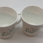 Corning Rosemarie White Coffee Tea Cup Mugs Pink Tulip Flowers 8 Oz Vtg Set of 2