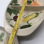 Vintage Ceramic Vegetable Serving Platter Hand Painted Divided & 2 Side Plates