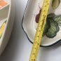 Vintage Ceramic Vegetable Serving Platter Hand Painted Divided & 2 Side Plates