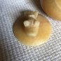 Hand Carved Stone Natural Jade? Orange Peach Teapot & 4 Bowls Koi Fish