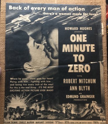 Vintage &acirc;��One Minute To Zero&acirc;�� 11"x14" Newspaper Ad Howard Hughes 1956 Framed