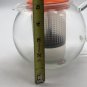 Bodum Assam Glass Teapot 34 oz /1.01 L Glass Handle Plastic diffuser Orange Top