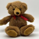 Dakin 1994 Brown Red ribbon Teddy Bear plush stuffed animal 10" CLEAN