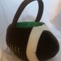 Football Halloween Party Basket With Handle Plush Candy Pail Toy
