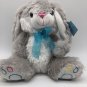 Hug Fun 12" Easter Bunny Plush 12" Rabbit Gray with blue ribbon bow&Acirc;&nbsp;NEW WITH TAG