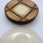 Vernon Ware CA Kilns ORGANDIE Metlox (6) Yellow & Brown 6.25" Saucer Plates