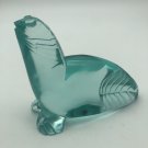 Vintage Hand Carved Natural Aquamarine Sea Lion Seal Figure Paperweight Unsigned