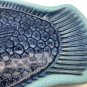 Blue Aqua Salt Glaze Stoneware Fish Platter Plate Coastal Nautical Beach 12.5&acirc;��