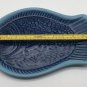 Blue Aqua Salt Glaze Stoneware Fish Platter Plate Coastal Nautical Beach 12.5&acirc;��
