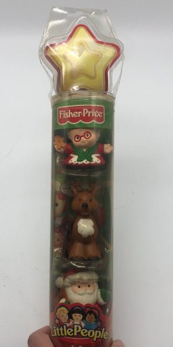 FP 3 Little People Christmas Figures Santa Mrs Claus Reindeer NEW RARE HTF