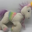 Vintage Superior Toy & Novelty White Rainbow Unicorn Plush 12" Purple Mane RARE