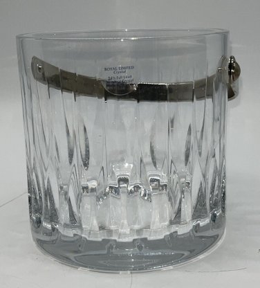 Royal Limited Handcut Crystal 5&acirc;�� Tall Ice Bucket Moving Handle Made In Slovenia