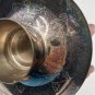 VTG ANGORA SILVER PLATE ON COPPER ROUND WITH ETCHED LAMBS ENGLISH CANDLEHOLDER
