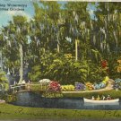 VTG 1962  Linen Postcard Cypress Gardens Florida Winding Waterways Postmarked