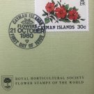 Vintage Royal Horticultural Society Flower Stamp First Day Cover 1980 C. Islands