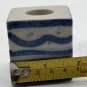 Glazed 2&acirc;�� cube ceramic Ambassador candleholders blue/aqua folk art Set of 2
