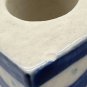 Glazed 2&acirc;�� cube ceramic Ambassador candleholders blue/aqua folk art Set of 2