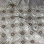 VINTAGE PRETTY IN PINK LACE 34â TABLECLOTH BROWN ACCENTS