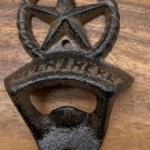 Beer Bottle Opener Circle Texas Star Cast Iron Open Here Western Wall Mount