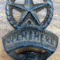 Beer Bottle Opener Circle Texas Star Cast Iron Open Here Western Wall Mount