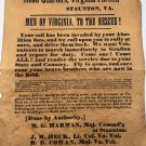 Recruiting Ephemera 1861 Civil War Confederate Replica On Aged Parchment 14”x12”