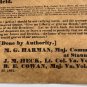 Recruiting Ephemera 1861 Civil War Confederate Replica On Aged Parchment 14âx12â