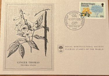 First Day Issue Royal Horticultural Society Flower Stamp 1978 British Virgin Ils