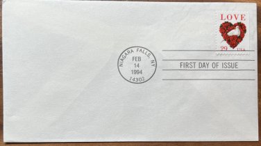 US First Day Cover Issue Artcraft February 14 1994 NY Love & Dove