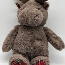 Cloud B Moose Dreamy Hugginz 15" Plush Brown Stuffed Animal Toy Plaid Christmas