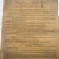 Vintage US Constitution Amendments Replica Parchment Ephemera 15.5x14"